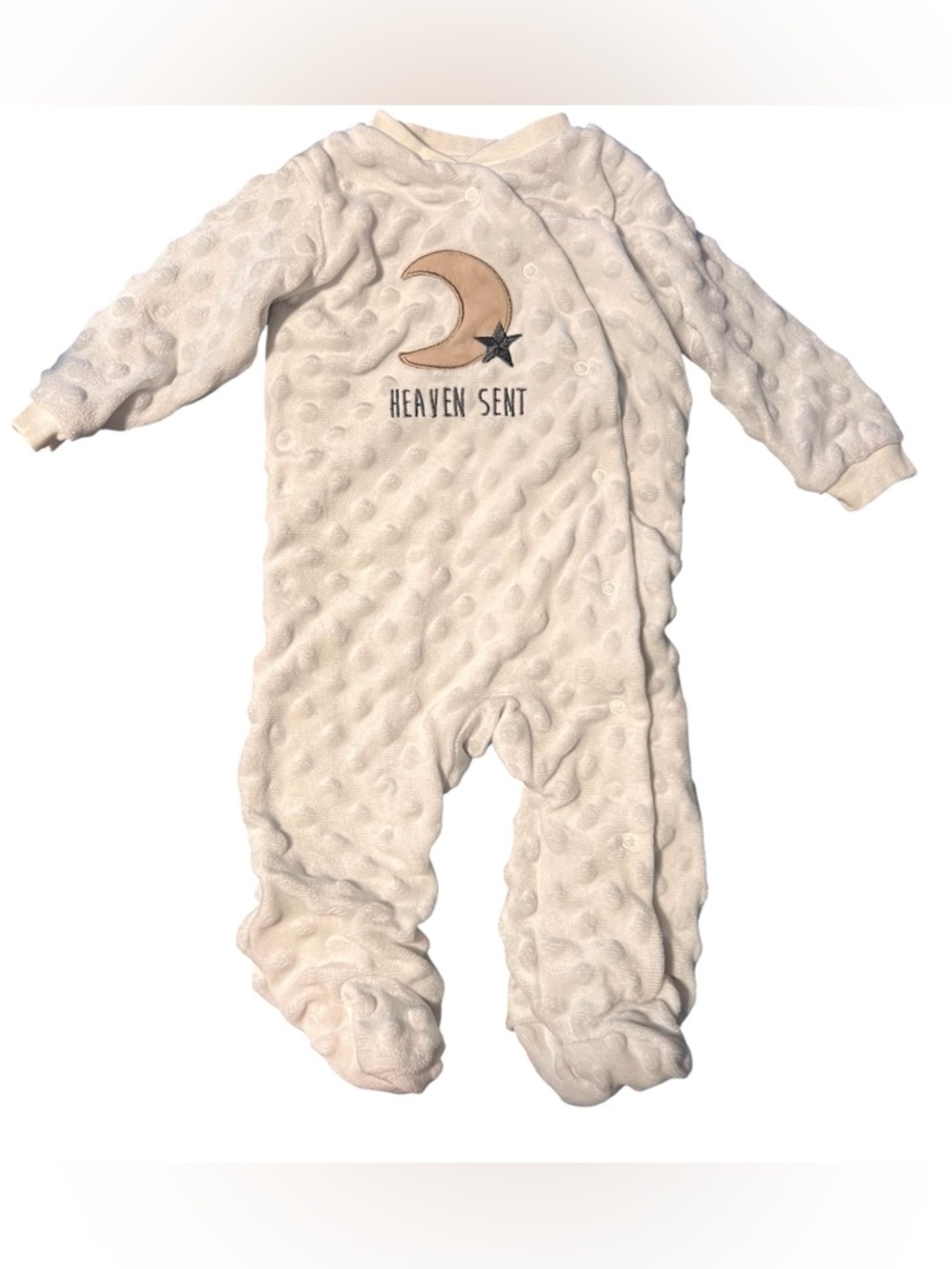 Kyle & Deena Cream Baby Sleeper Heaven Sent Footed One-Piece with Moon & Star